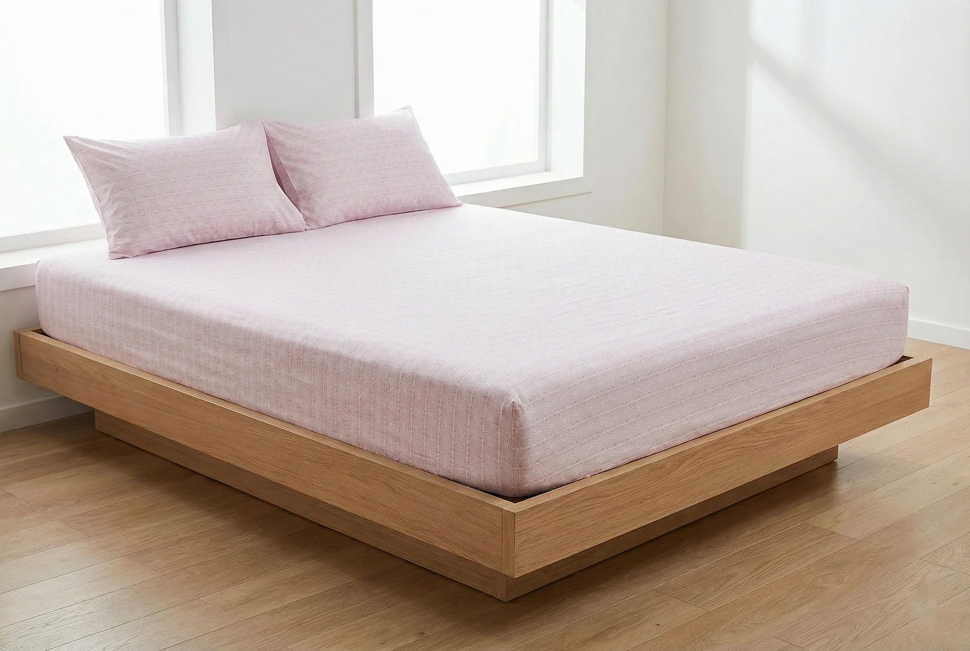 Check Cotton Bedsheet Set – Fitted Sheet & Pillow Covers|BP05