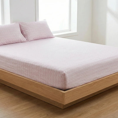 Check Cotton Bedsheet Set – Fitted Sheet & Pillow Covers|BP05