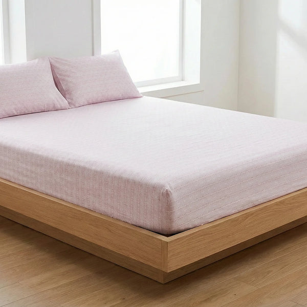 Check Cotton Bedsheet Set – Fitted Sheet & Pillow Covers|BP05