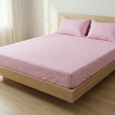 Check Cotton Bedsheet Set – Fitted Sheet & Pillow Covers|BP04