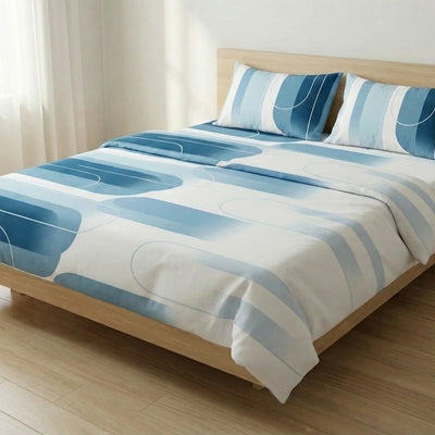 Alam Collection Belfast Print Fitted Sheet Set – 2 Pillowcases, Optional Duvet Cover, Polycotton, 35cm Deep, Double