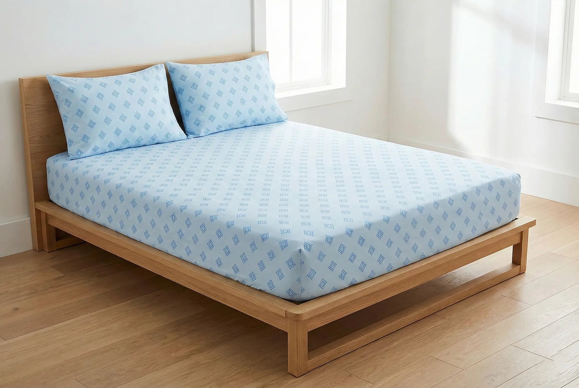 Check Cotton Bedsheet Set – Fitted Sheet & Pillow Covers|BP06