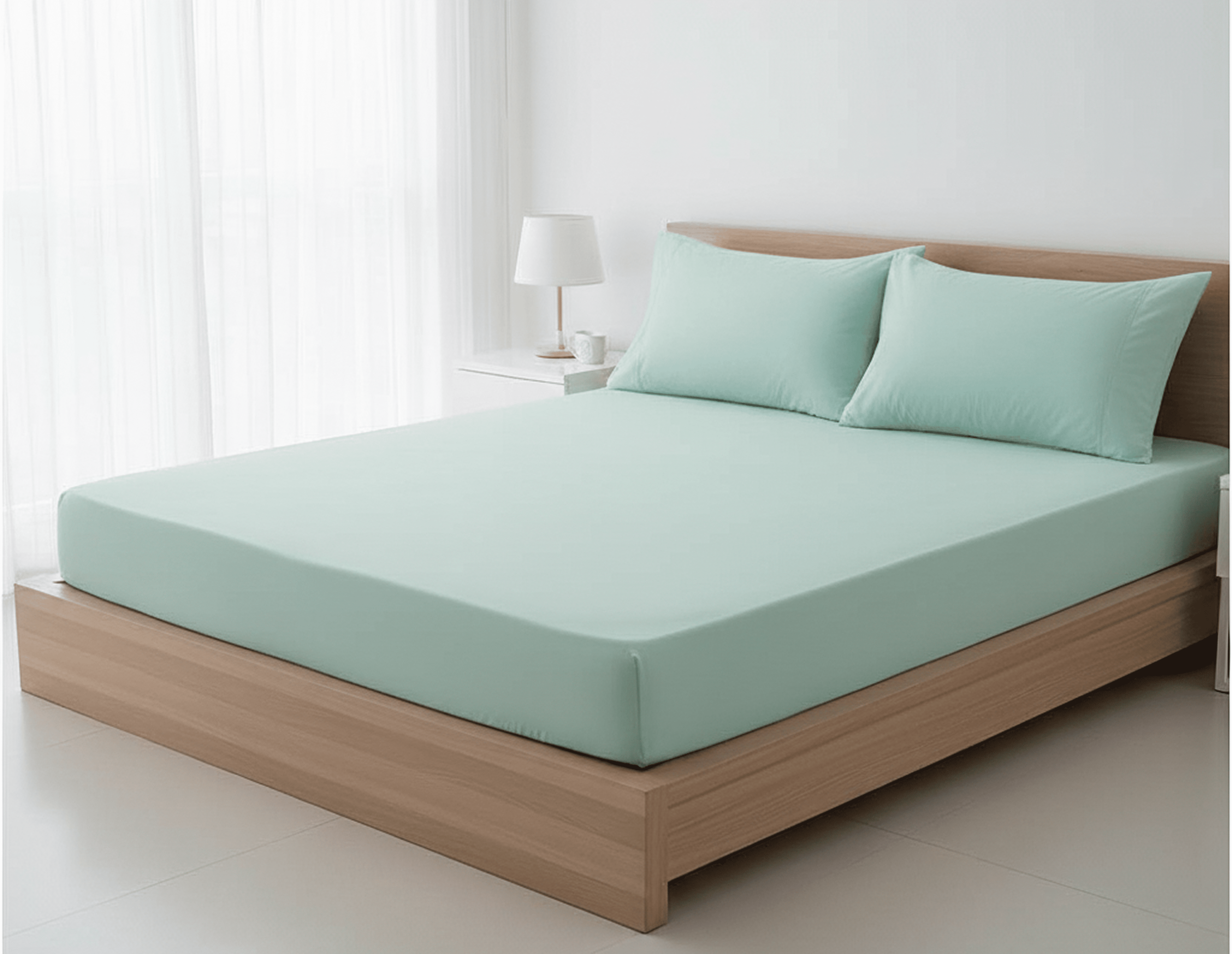 Dyed Cotton Bedsheet Set – Fitted Sheet & Pillow Covers|BD04-12