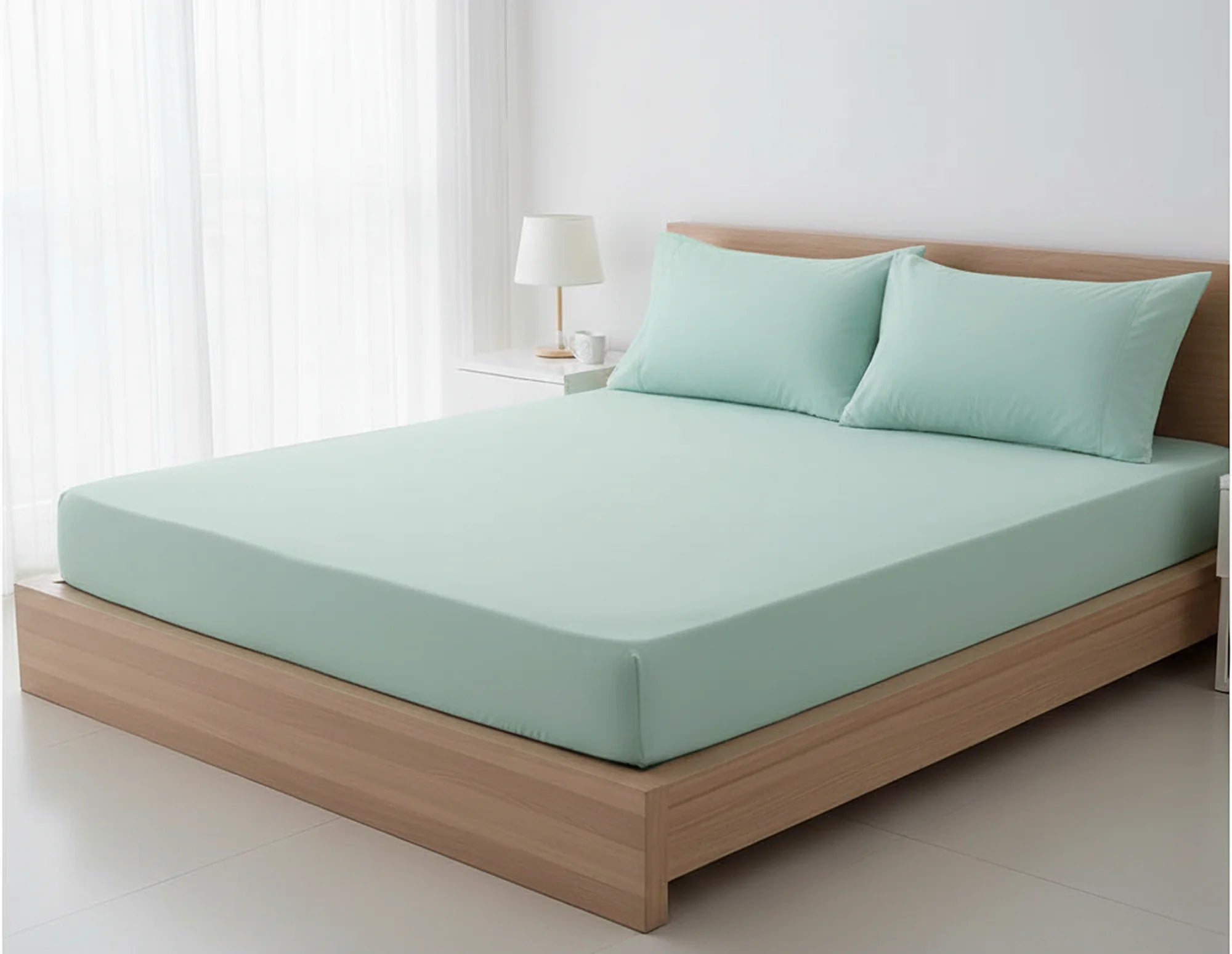 Dyed Cotton Bedsheet Set – Fitted Sheet & Pillow Covers|BD12