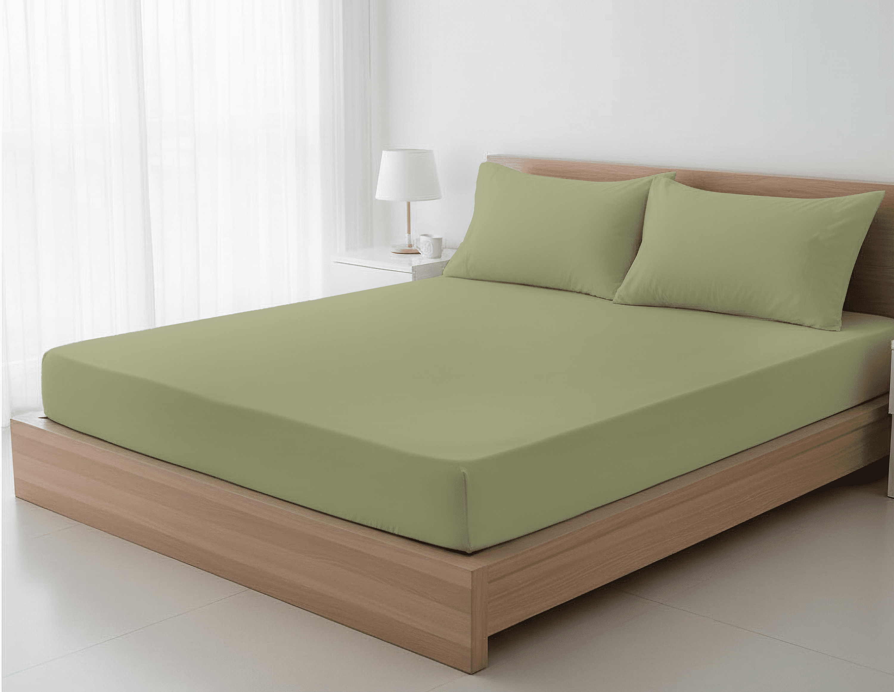 Dyed Cotton Bedsheet Set – Fitted Sheet & Pillow Covers|BD04-12