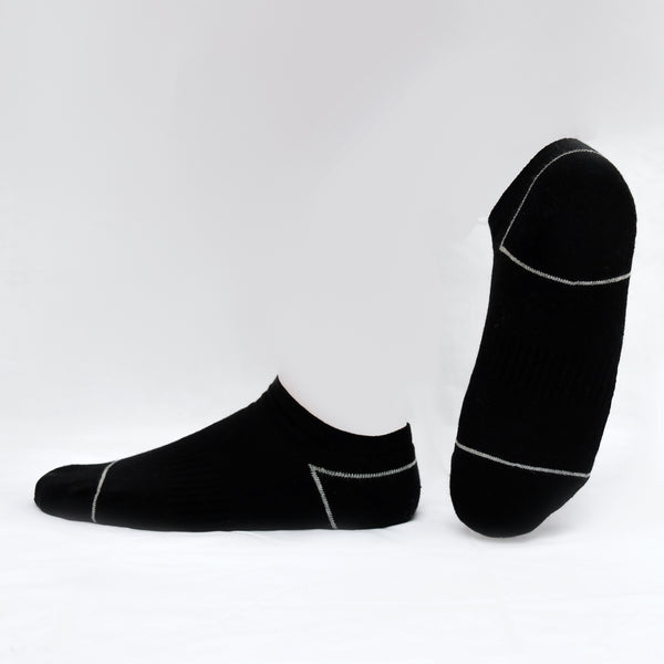 No-Show Black Cotton Socks – 3 Pair Pack Invisible Comfort | AlamCollection