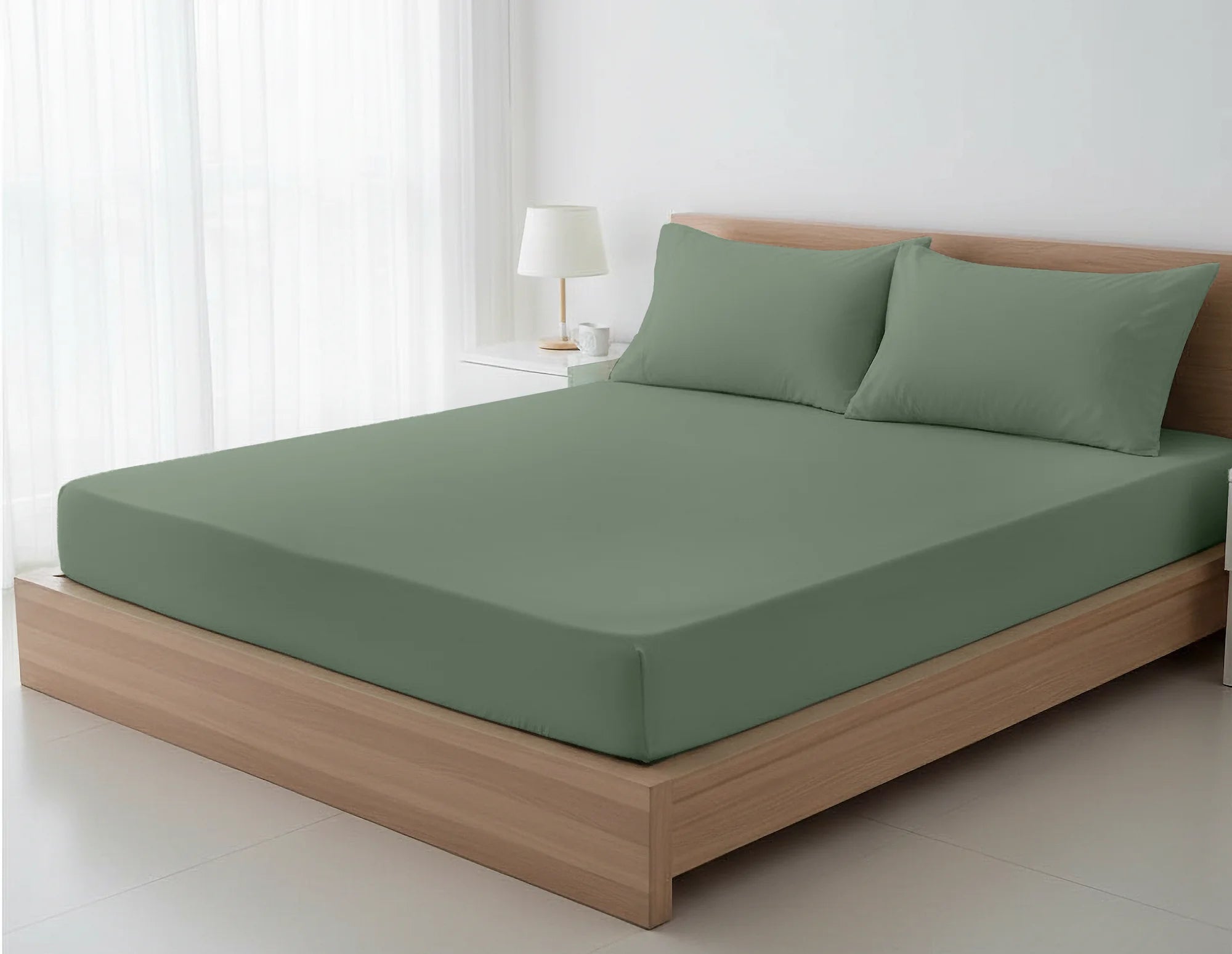 Dyed Cotton Bedsheet Set – Fitted Sheet & Pillow Covers|BD07