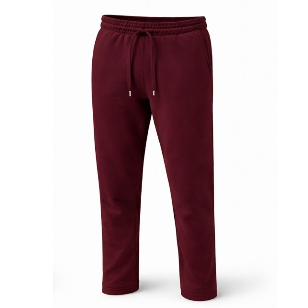 Unisex Maroon Fleece Jogger Trousers UK – Cotton Blend Streetwear Joggers