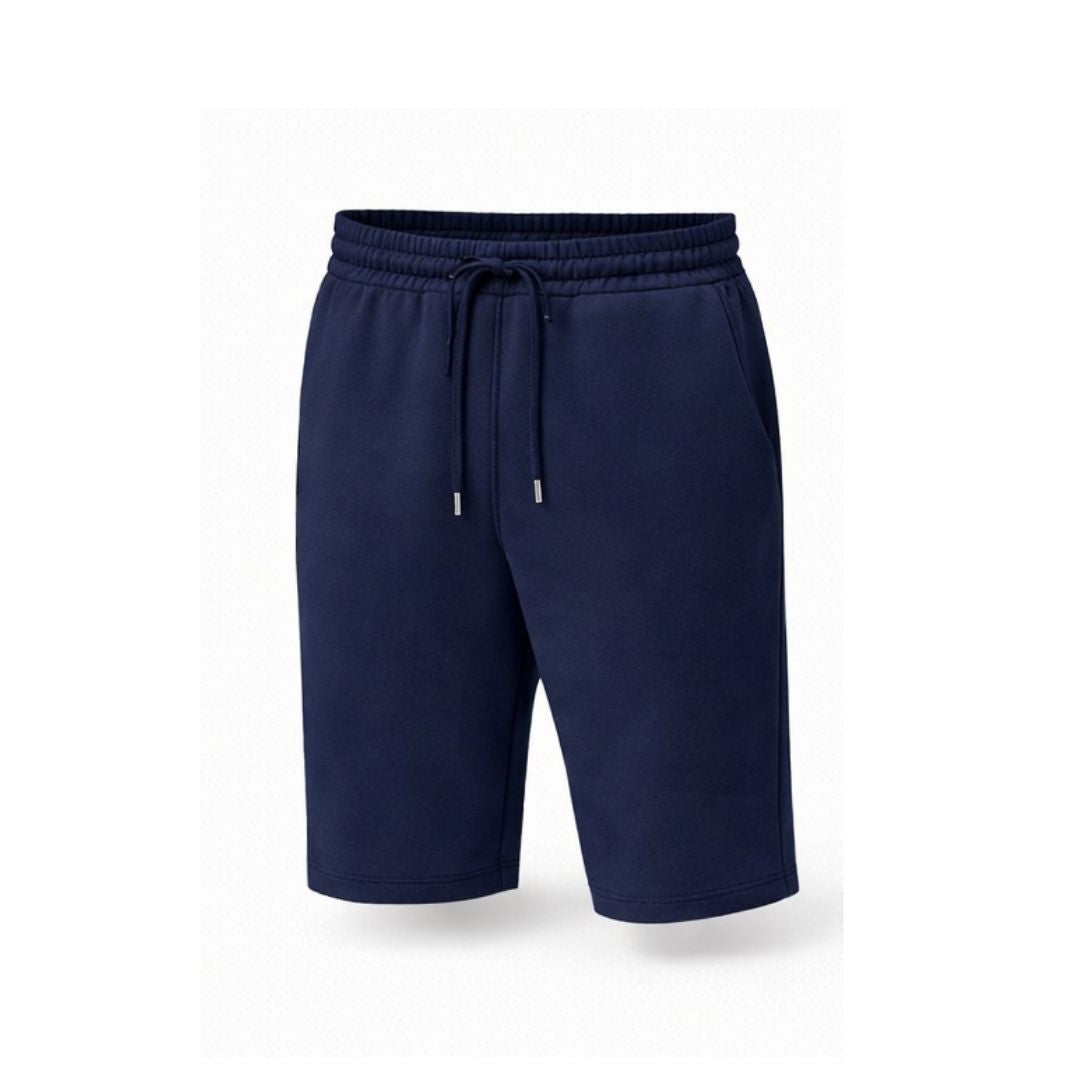 Men’s Navy Fleece Shorts – Soft Cotton Lounge & Casual Wear | UK
