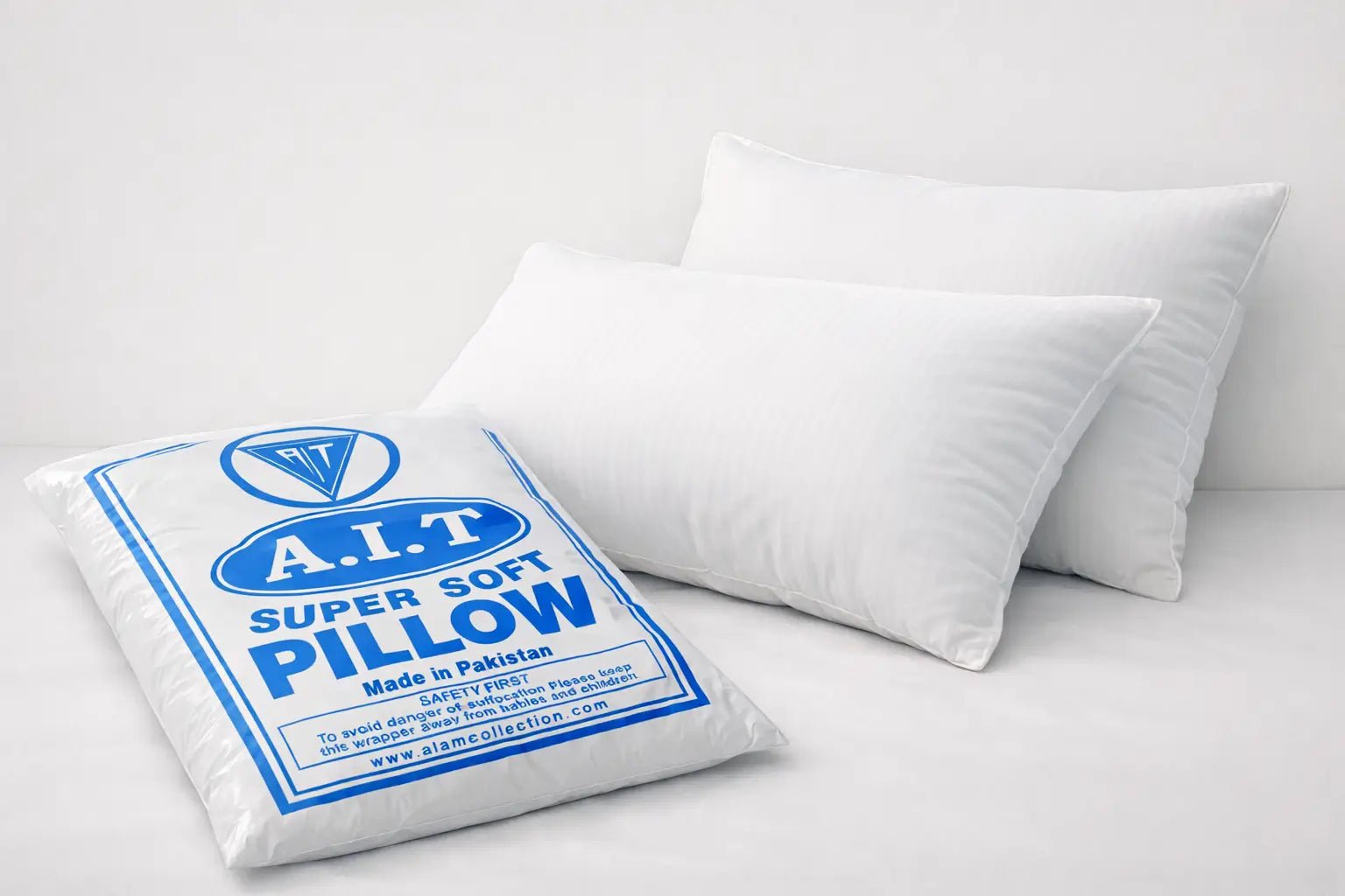 Luxury Cotton Pillow – 100% Cotton Sateen, 300 Thread Count, Hollow Fiber Filling – Soft, Supportive & Breathable – White, Hotel-Quality