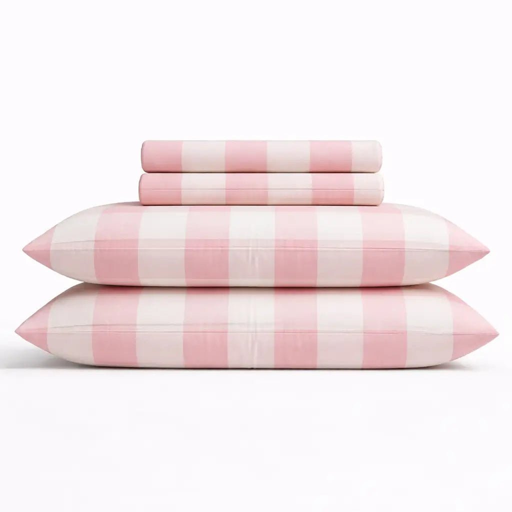 Check Cotton Bedsheet Set – Fitted Sheet & Pillow Covers|BP02