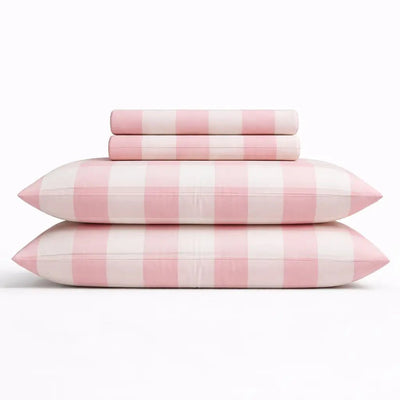 Check Cotton Bedsheet Set – Fitted Sheet & Pillow Covers|BP02