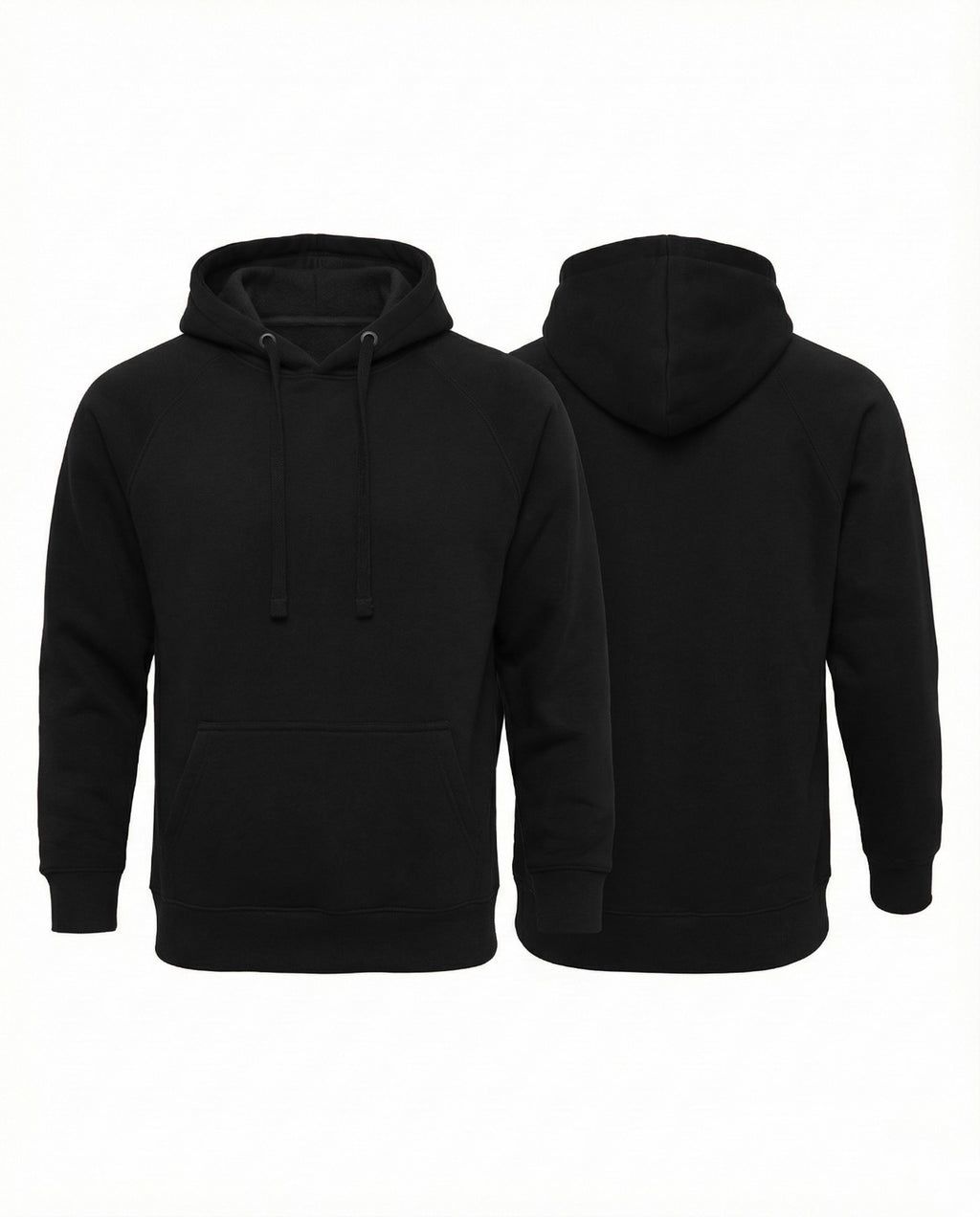 Cotton rich 300 GSM pullover hoodie with brushed fleece in black grey navy and maroon by AlamCollection
