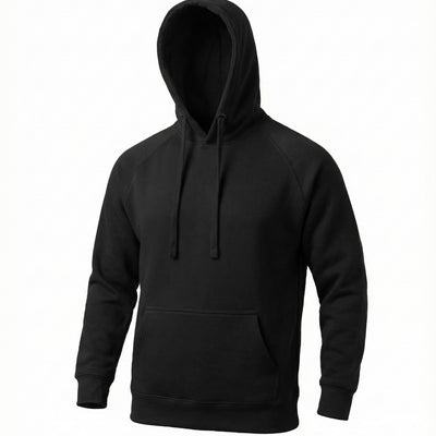 Cotton rich 300 GSM pullover hoodie with brushed fleece in black grey navy and maroon by AlamCollection