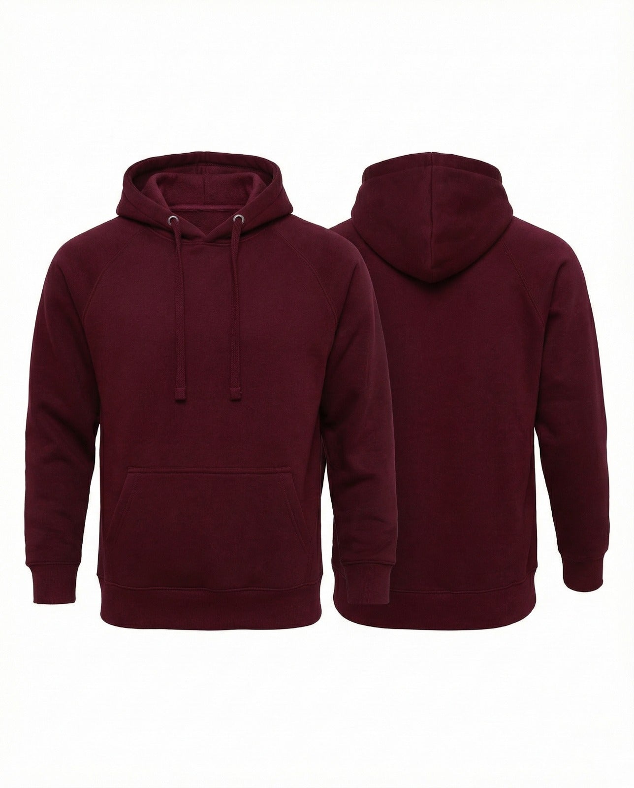 Cotton rich 300 GSM pullover hoodie with brushed fleece in black grey navy and maroon by AlamCollection