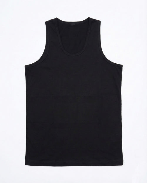 Men wearing 100% cotton undervest in black and white by AlamCollection
